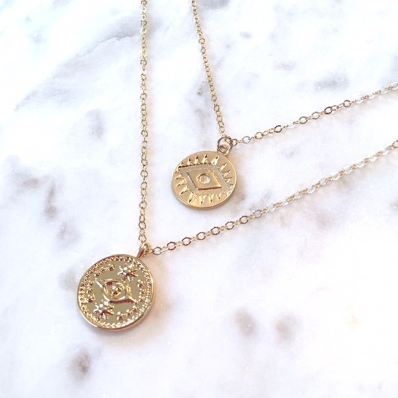 Evil Eye Sun Coin Pendant - Picture 4 of 7